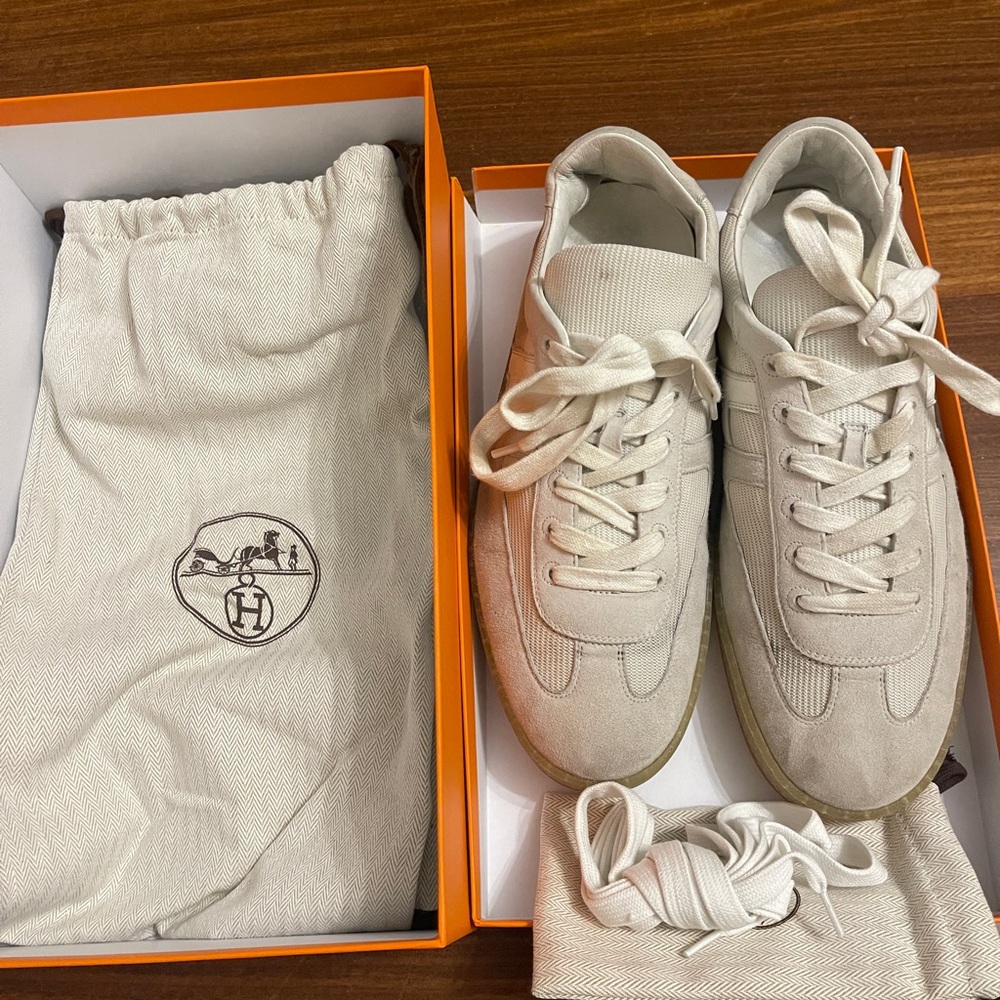 HERMES Limited Edition Men’s Army Trainer Shoes Sneakers